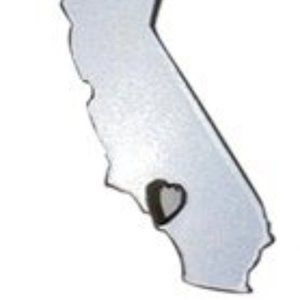 Moon and Lola Gray California Acrylic State Heart Necklace